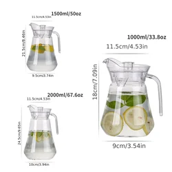 Plastic Beverage Pitcher - Versatile Carafe for Juice, Milk, and Hot/Cold Drinks (Clear)