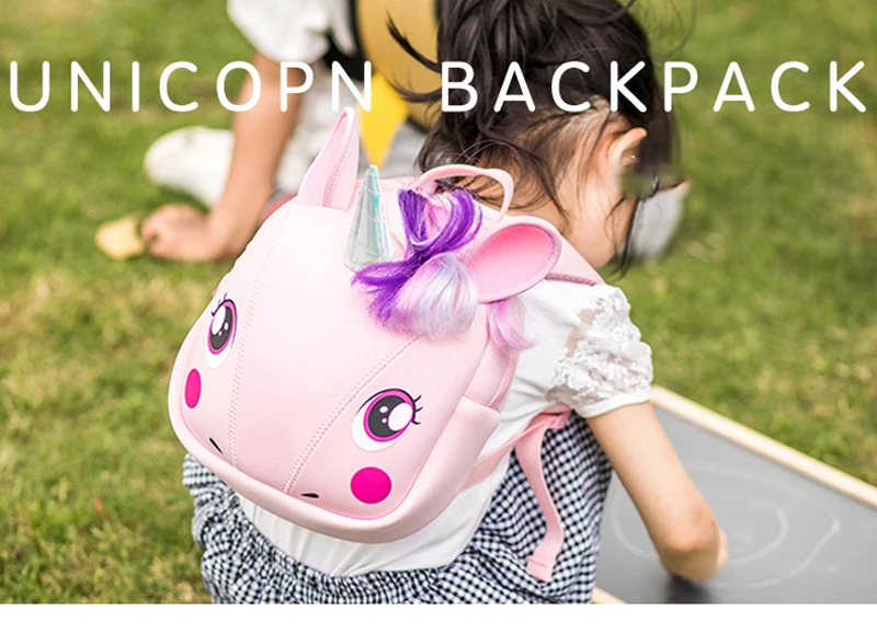 Baby Girl Backpack Toddler Girl Backpack 3D Unicorn Cartoon Travel Pre School Bag for Kid Backpacks with Safety Leash 1-5 Years