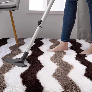 Soft Shaggy Rugs Plush Area Rugs for Living Room Bedroom Fluffy Carpets Home Decor,5x8ft,Stripe Brown 4