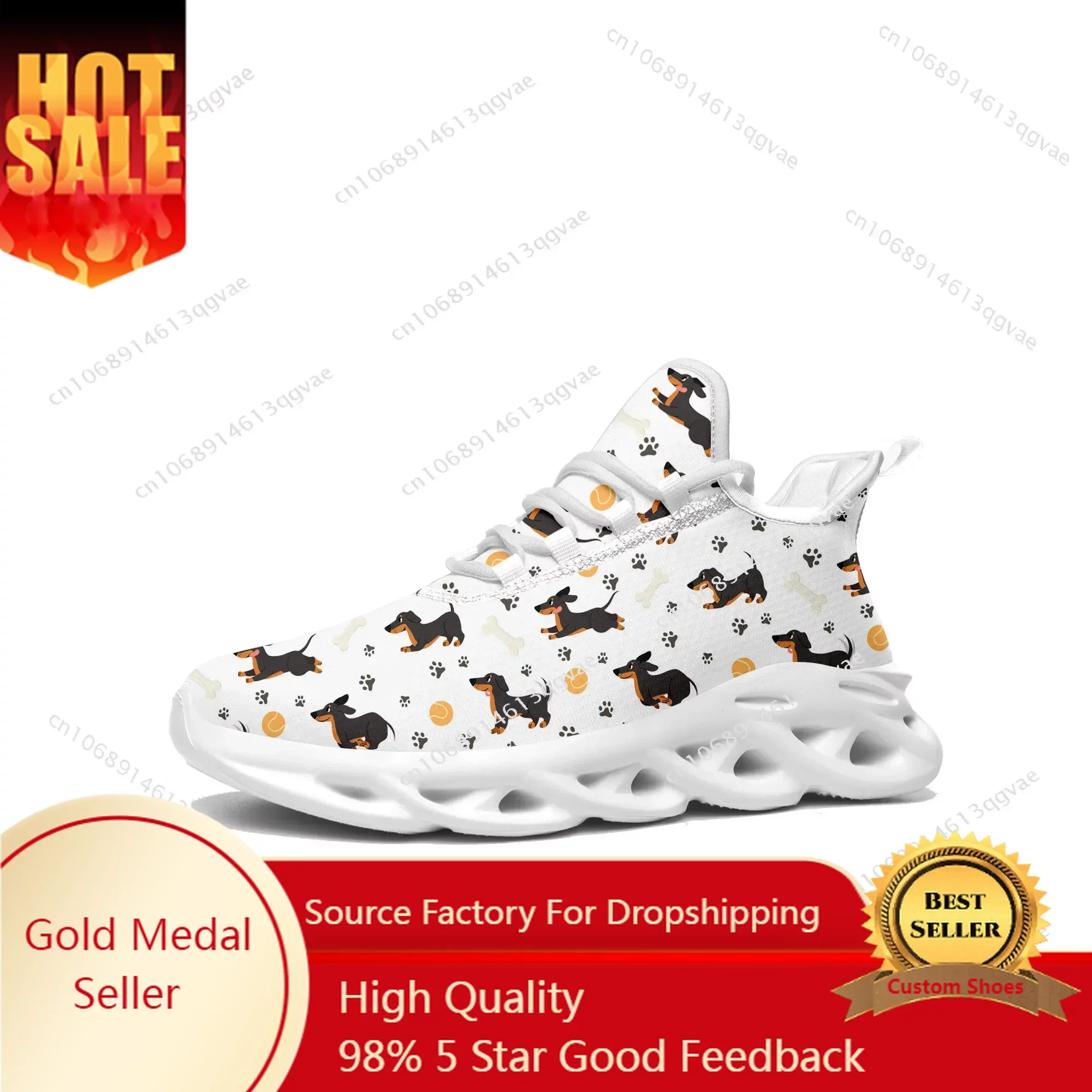 

Cute Dachshund Pet Dog Flats Sneakers Mens Womens Sports Run Shoes High Quality Sneaker Lace Up Mesh Footwear Custom Made Shoe