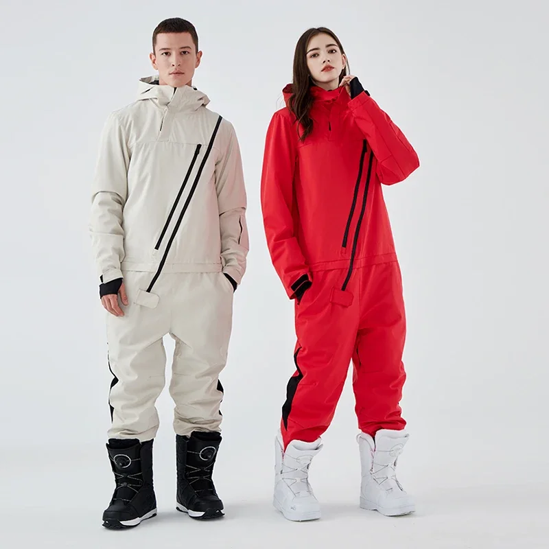 Winter New One-Piece Ski Suit Women Men Outdoor Sport Snowboard Jacket Jumpsuits windproof Waterproof Ski Set Warm Clothing