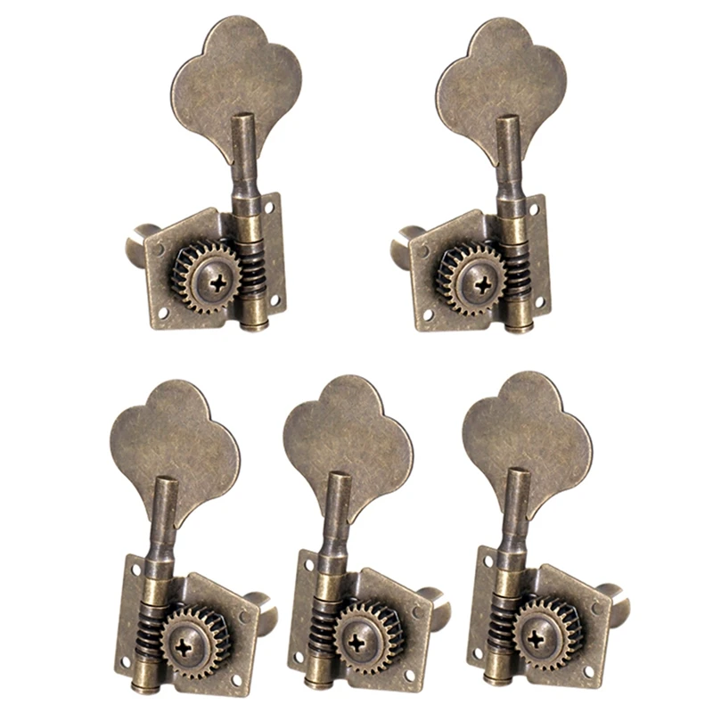 

5Pcs Guitar Vintage Open Bass Guitar Tuning Key Pegs Machine Heads Tuners 2L3R For 5 Strings Bass