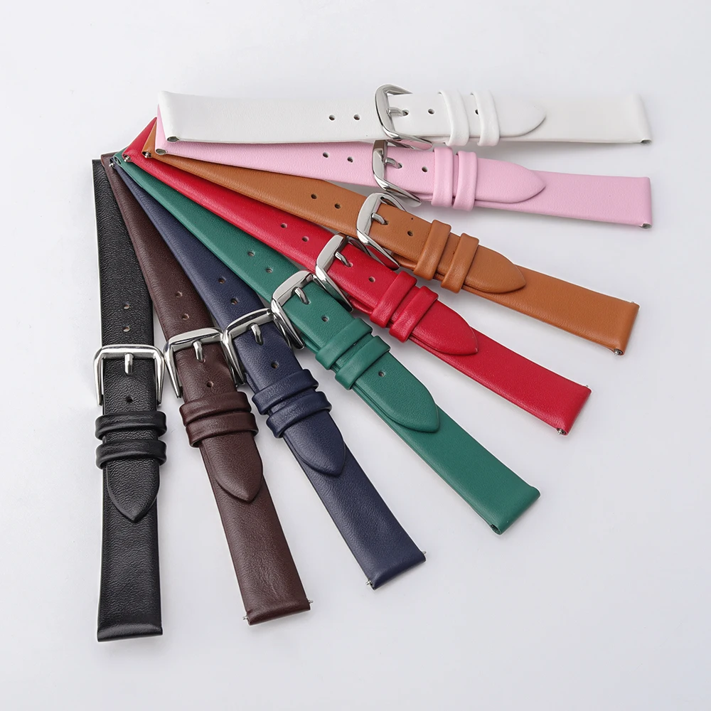 Elegant Genuine Leather Slim Watchband Wrist Strap Bracelet