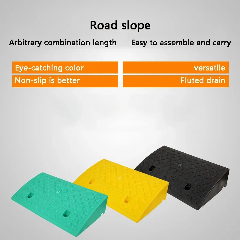 50*27*8cm Plastic PVC Road Slope Ramp Pad Portable Car Step Uphill Triangle Mat Curb Rubber 1PC