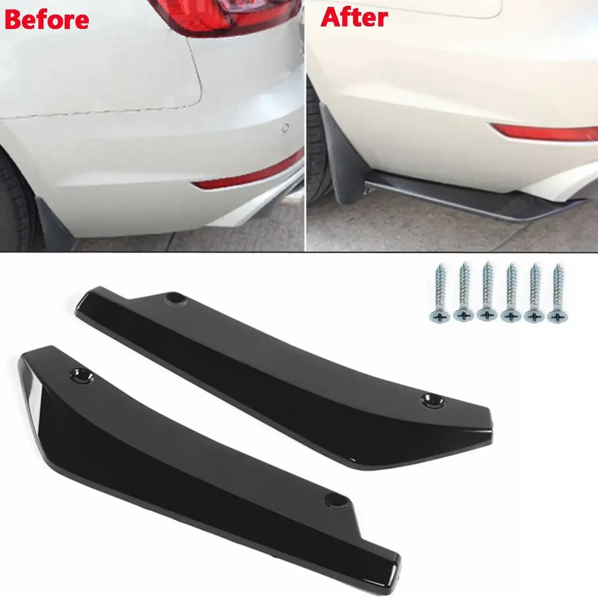 

Car Rear Bumper Lip Protector Rear Lip Wrap Splitter Diffuser Shark Fins Universal For BMW For Benz For Audi For Kia For VW Golf