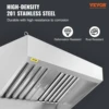 VEVOR 4/5/6/7/8/9FT Commercial Exhaust 201 Stainless Steel Concession Hood Under Cabinet Range Hood Kitchen Vent Hood Sliver 6