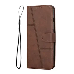 Leather Flip Case with Magnetic Closure and Stand Wallet Feature for OPPO A59 5G (Brown)