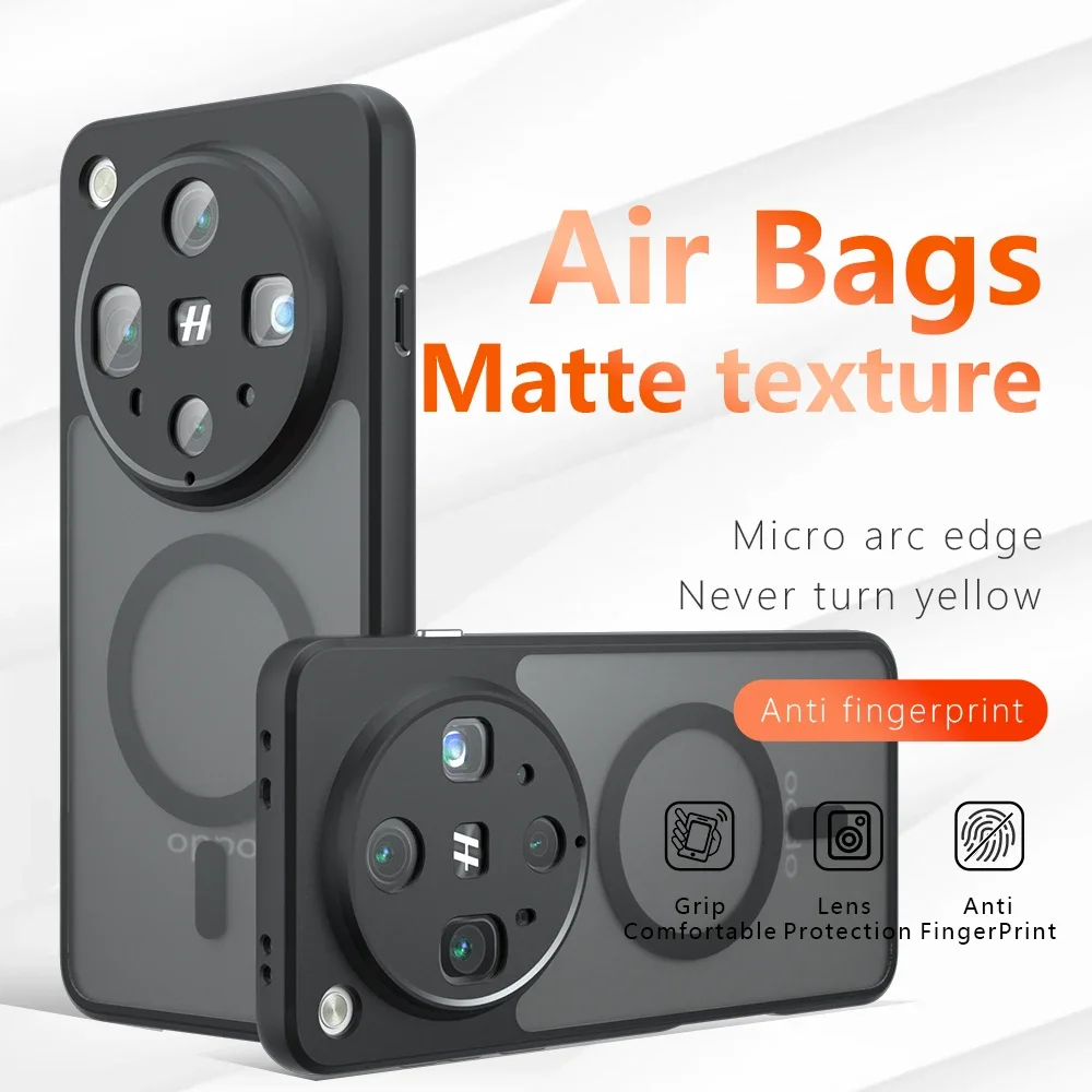 Enhanced Magnetic Case - Matte Shockproof Bumper with Soft Clear Back Cover