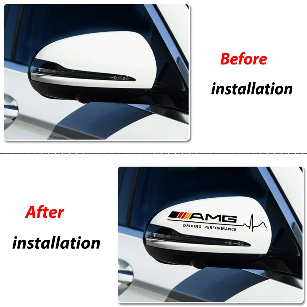 Car Rearview Mirror Stickers 2PCS Auto Body Decor Decal For Mercedes Benz A C E S Class AMG W211 W204 W210 W203 CLA Accessories