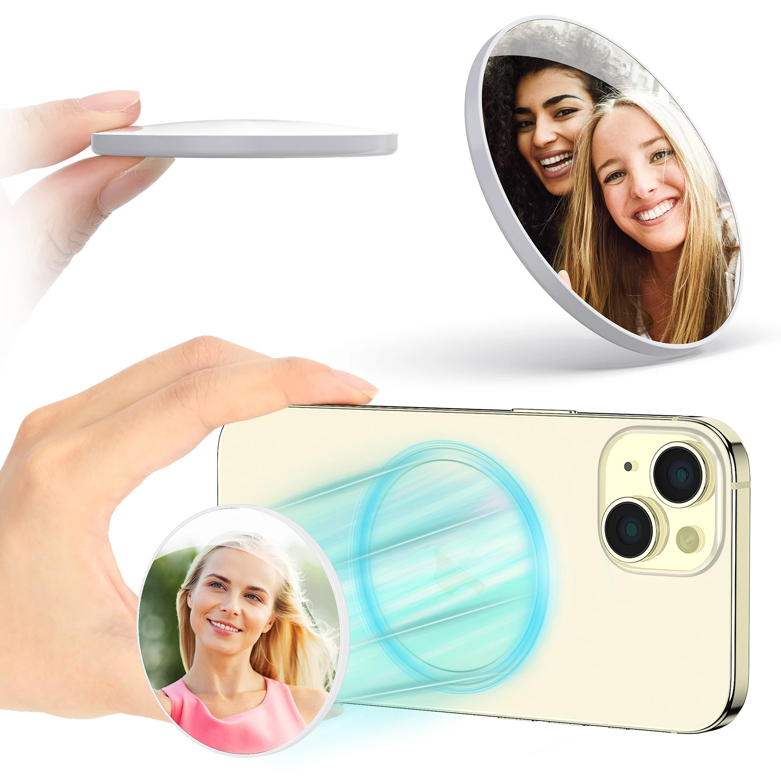 PULUZ Mobile Phone MagSafe Magnetic Makeup Mirror Rear Camera Video Selfie Mirror