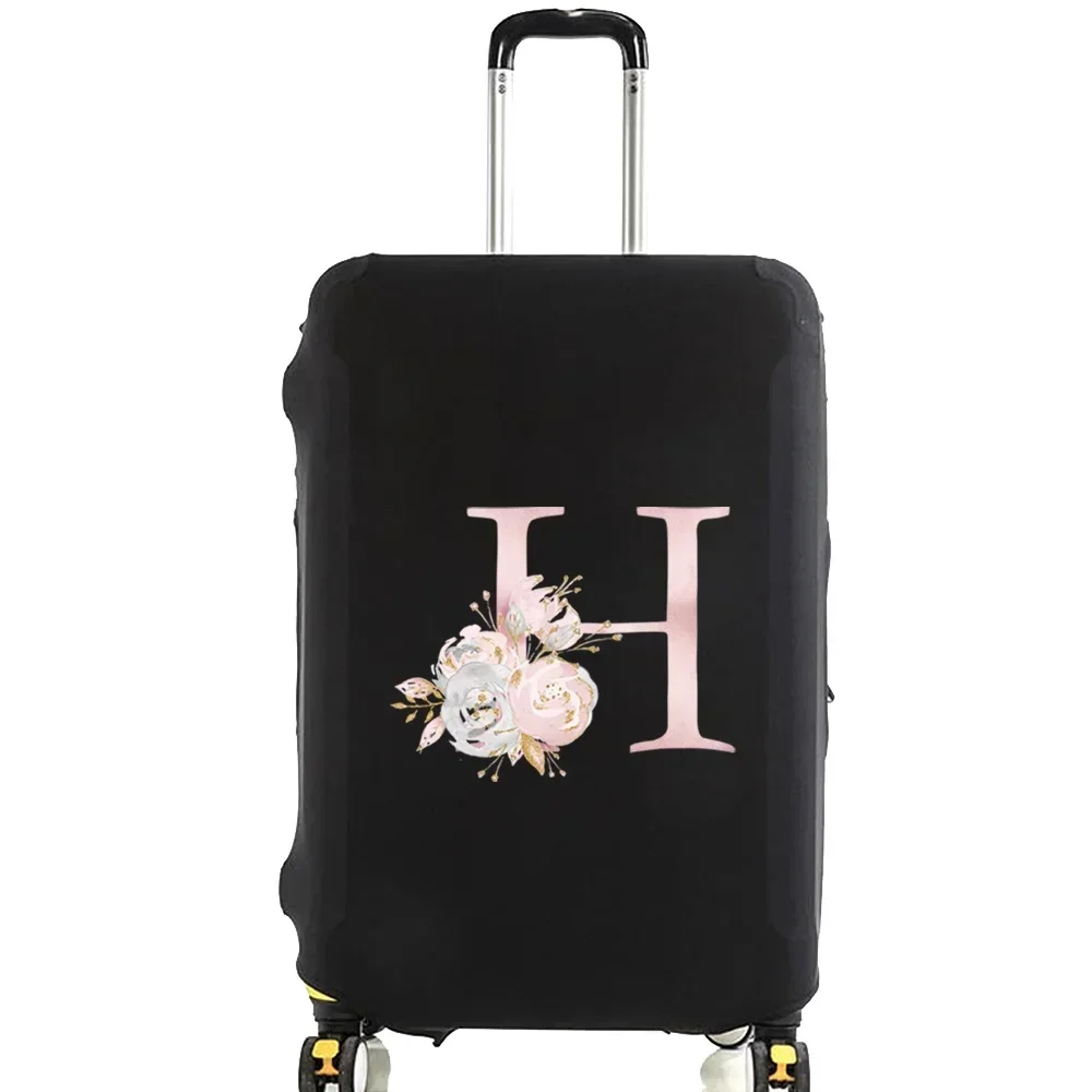 Deluxe Elastic Luggage Protective Cover - Pink Flower Design