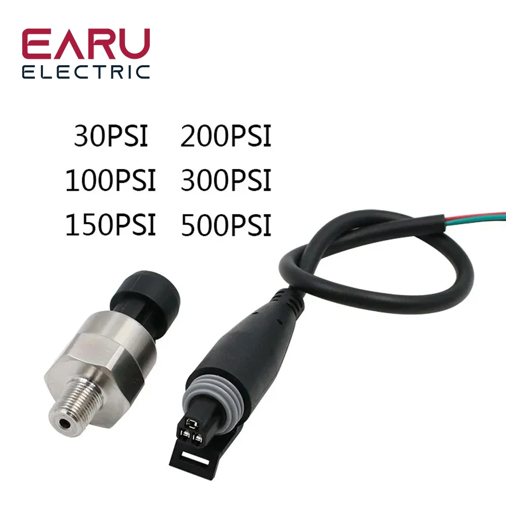 DC 5V 1/8NPT Pressure Transducer Transmitter Sensor Stainless Steel Oil Air Wate