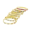 Geometric Rectangle Iced Out Bling Cubic Zirconia Colorful CZ Band Bangle for Women Gold Color Fashion Bracelet Jewelry 3