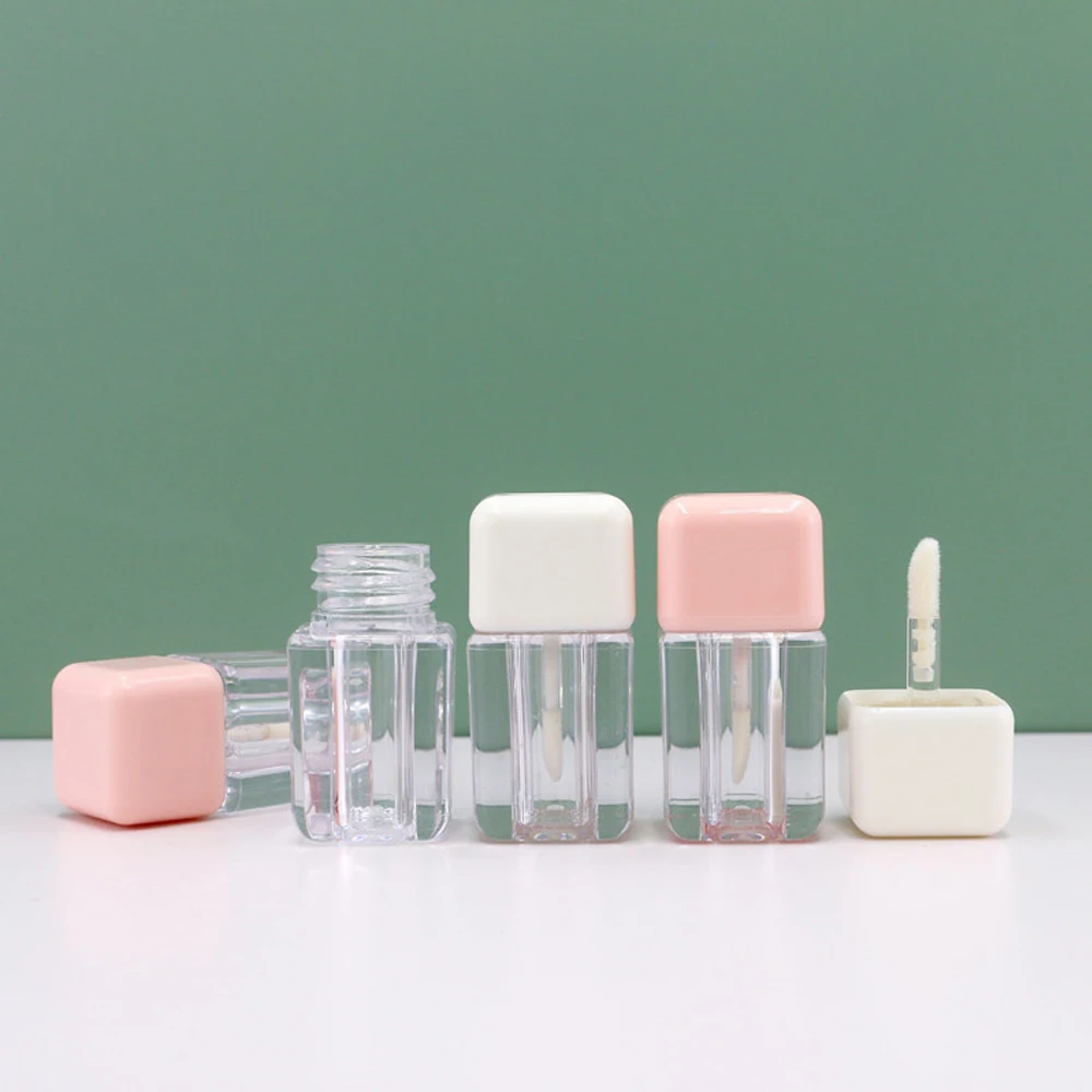 

4ml Empty Mini Square Lipgloss Tubes Lip Glaze Containers Plastic Liquid Lipstick Bottle Cosmetic Packing