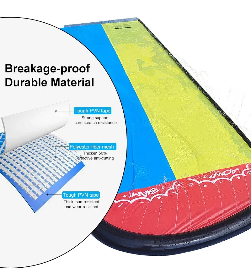 Inflatable Water Slide Inflatable Lawn Water Spray Slide for Summer Swimming Pool Outdoor Backyard Water Toys Kids