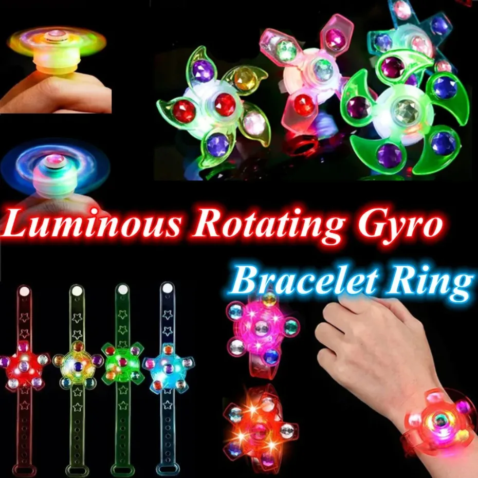 

20-50PCS Luminous Rotating Gyro Bracelet Children Toy Light Kid Birthday Gift Giveaways Christmas Halloween Gifts Carnival Toy