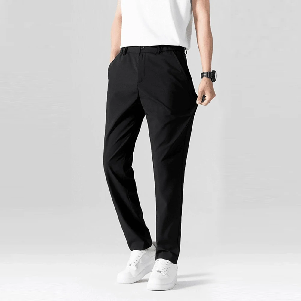 Casual Outings Men's Suit Pants Comfortable Quick Dry Pants Lightweight Business Casual Daily