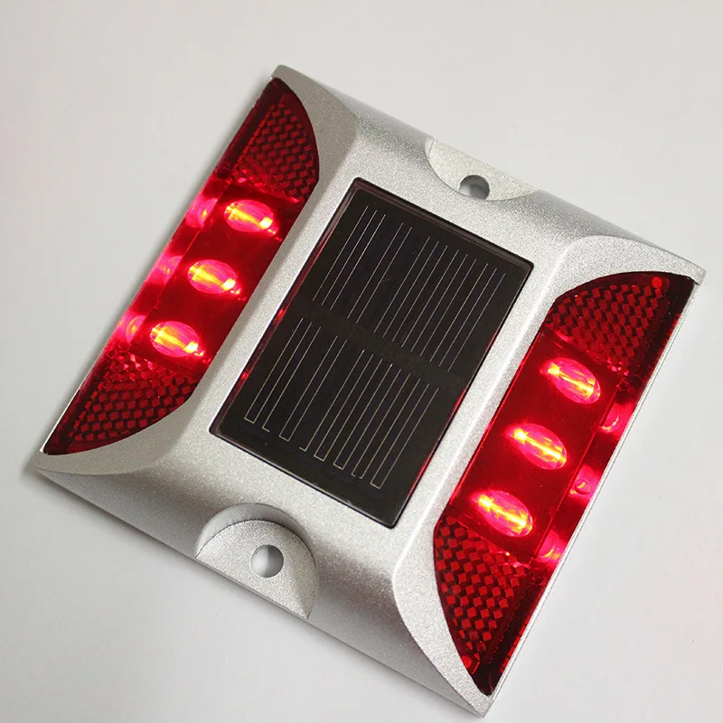 Outdoor Solar Powered Raised Road Stud Flash/Constant On Type Maker Pathway Deck Dock LED Steady Light