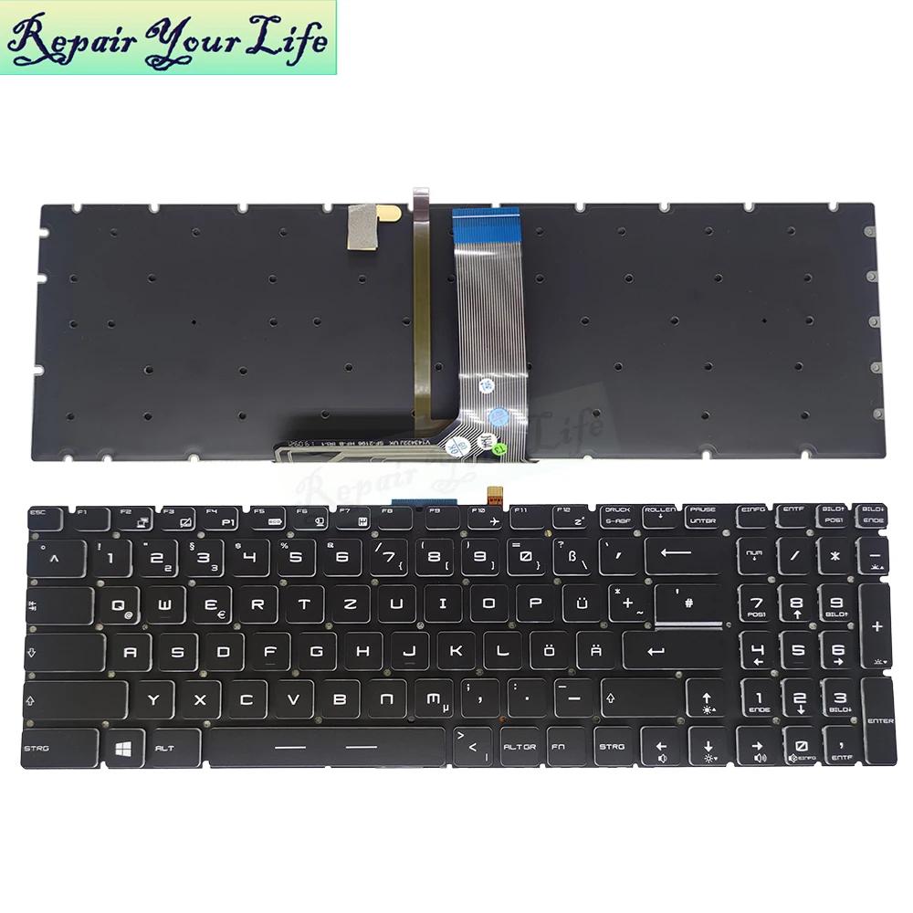 Alemão Italiano Francês Azerty Teclados do Portátil Teclado Retroiluminado para Msi Gs60 Gs70 Gl62 Gl62m Gt72 V143422gk1 Ele Luz de Fundo Branco - Imagem 5
