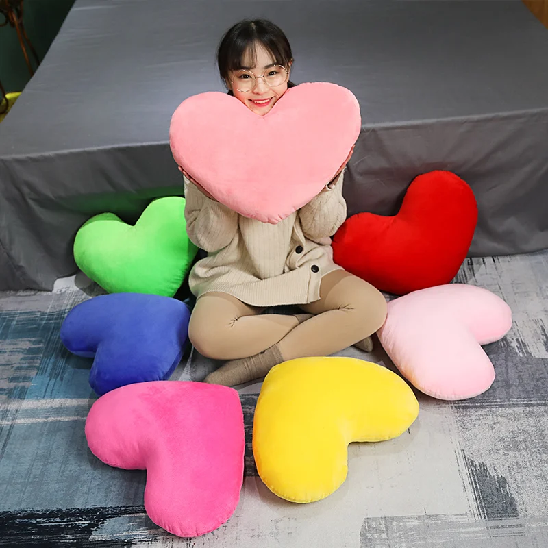 Colorful Hearts Plush Pillow Stuffed Decor Sofa Chair Seat Cushion Red Yellow Pink Green Blue Wedding Valentines' Day Lady Git 2