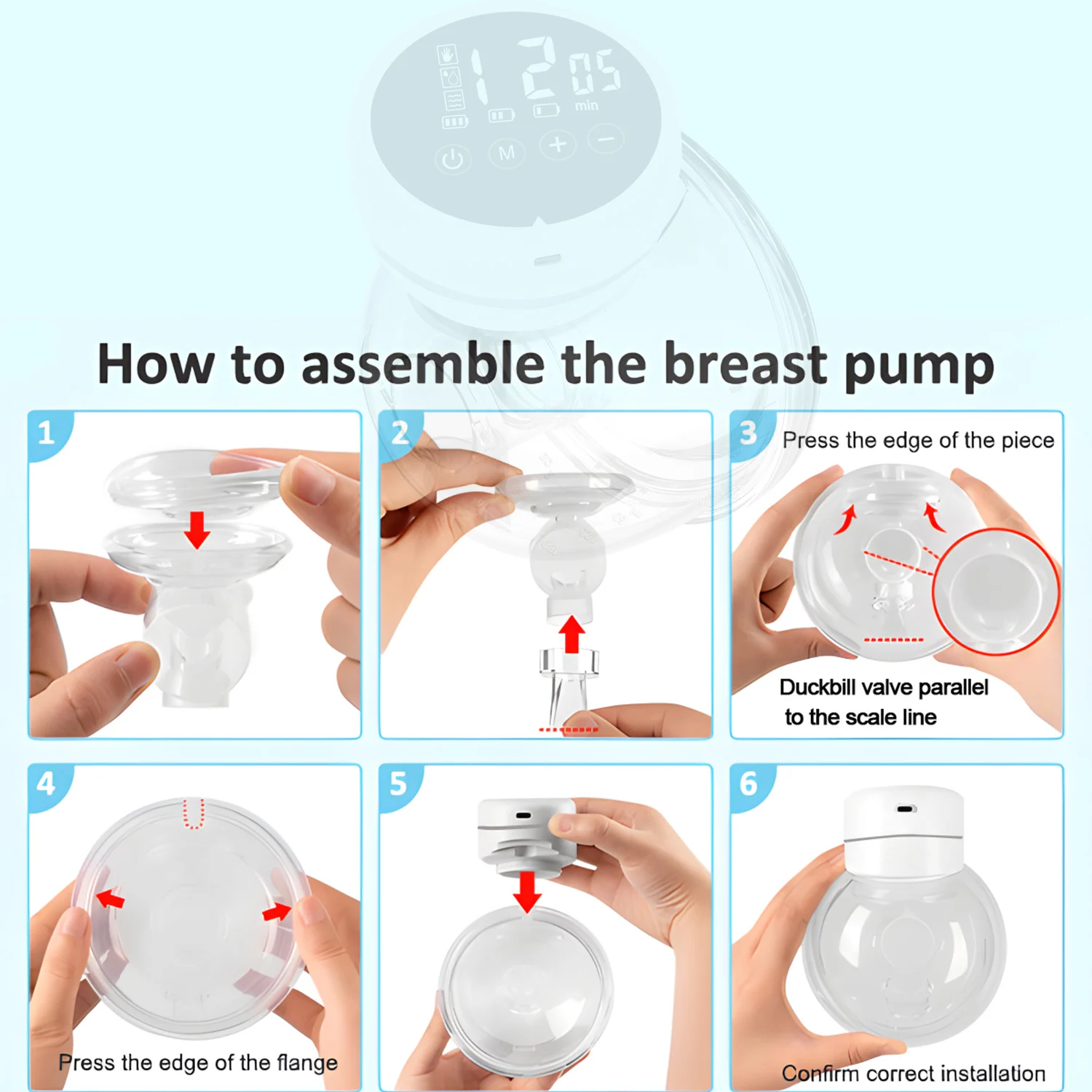 Electric Breast Pump Portable Hands Free Comfortable Silent Milk_voghion.com