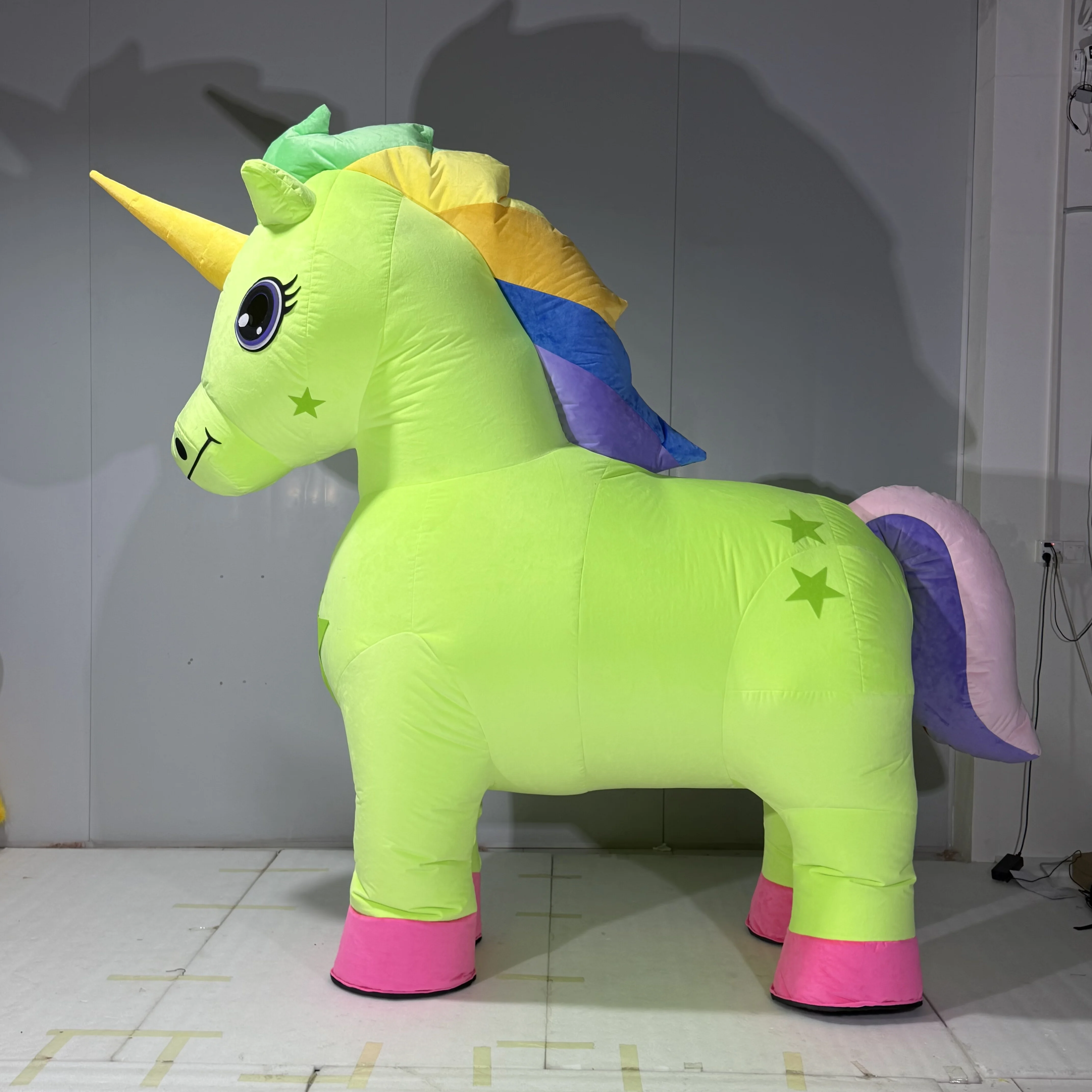 Inflatable Green Unicorn Mascot Christmas Costume Party Event Adult ...