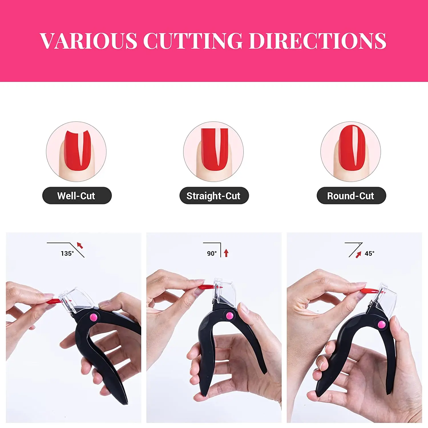Nail Clippers for Acrylic Nails with Sizer and Catcher Adjustable Nail Tip Cutter with Length Measurement Dial. 4