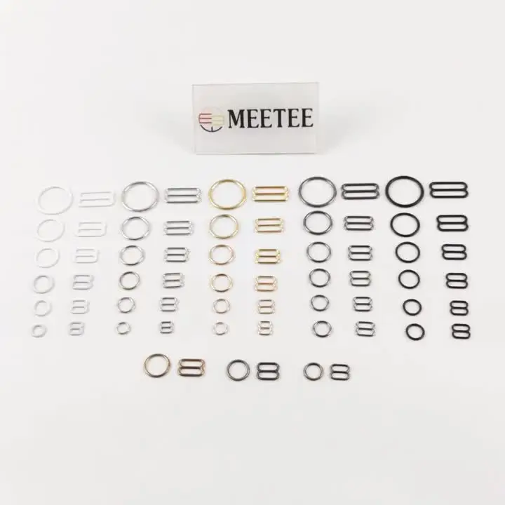 50 Sets (100 Stuks) 6-20mm Metalen Bikini Gesp O Ring Passen Slider 50 Sets (100 Stuks) 6-20mm Metalen Bikini Gesp O Ring Passen Slider