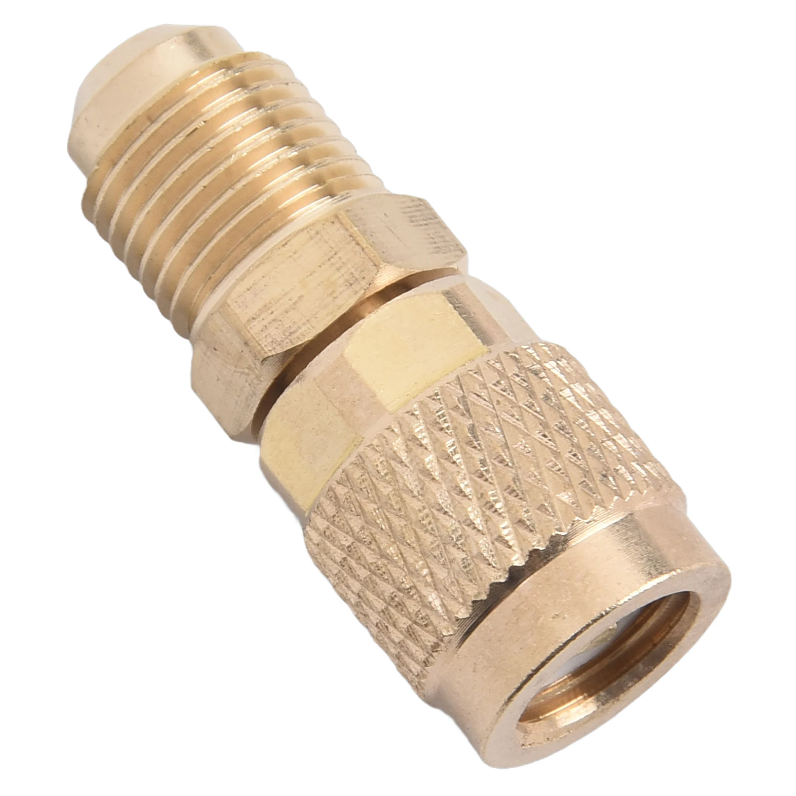 2Pcs Gold Brass Adapter Female 5/16" SAE Male 1/4" SAE Quick Coupling Tools For R410 R32 R22 Air Conditioning Adapter