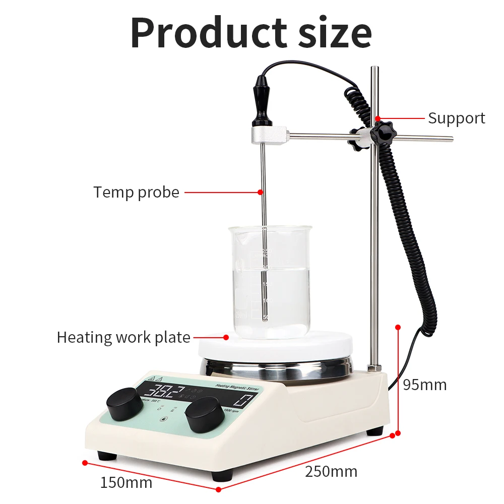 MS300B EU plug Digital Heating Magnetic Stirrer Laboratory Thermostatic Mixer