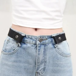 Stylish Unisex Elastic Woven Belt - Invisible, Seamless, and Adjustable (Black)