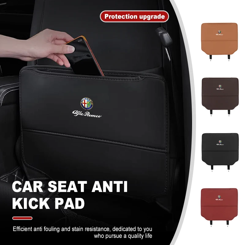 Sedile Auto In Pelle Schienale Anti Kick Mat Protector Cover Accessori Per Alfa Romeo Gt Stelvio F1 Brera Volante Tonale Gloria Disco