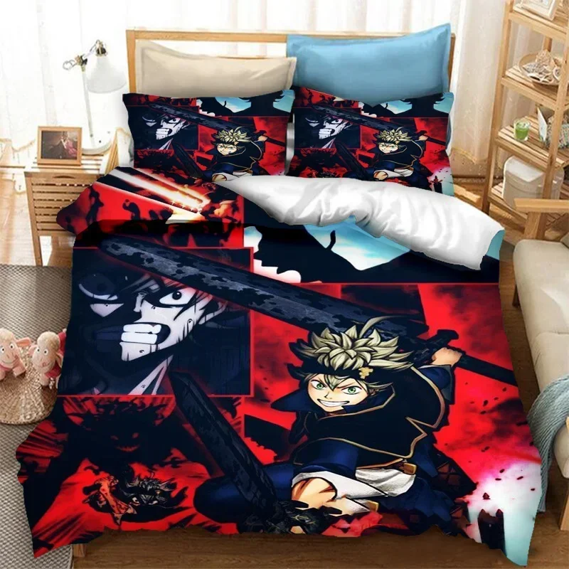 Anime Black Clover Asta Bedding Set Duvet Cover Bedroom Comforter Covers Single Twin King Size Quilt Cover Home Textile 2/3PCS