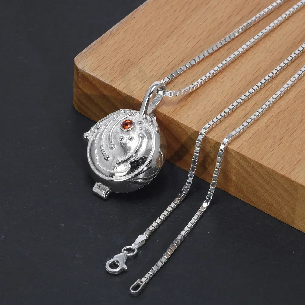 925 Sterling Silver Verbena Elena Necklace Pendant Jewelry Retro Setting Zircon Gemstone Girlfriend Gift