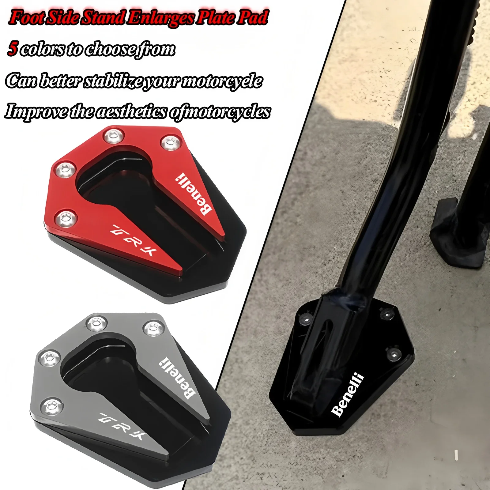 Motorcycle CNC Kickstand Side Stand Extension Pad Support Plate - Enhanced Stability