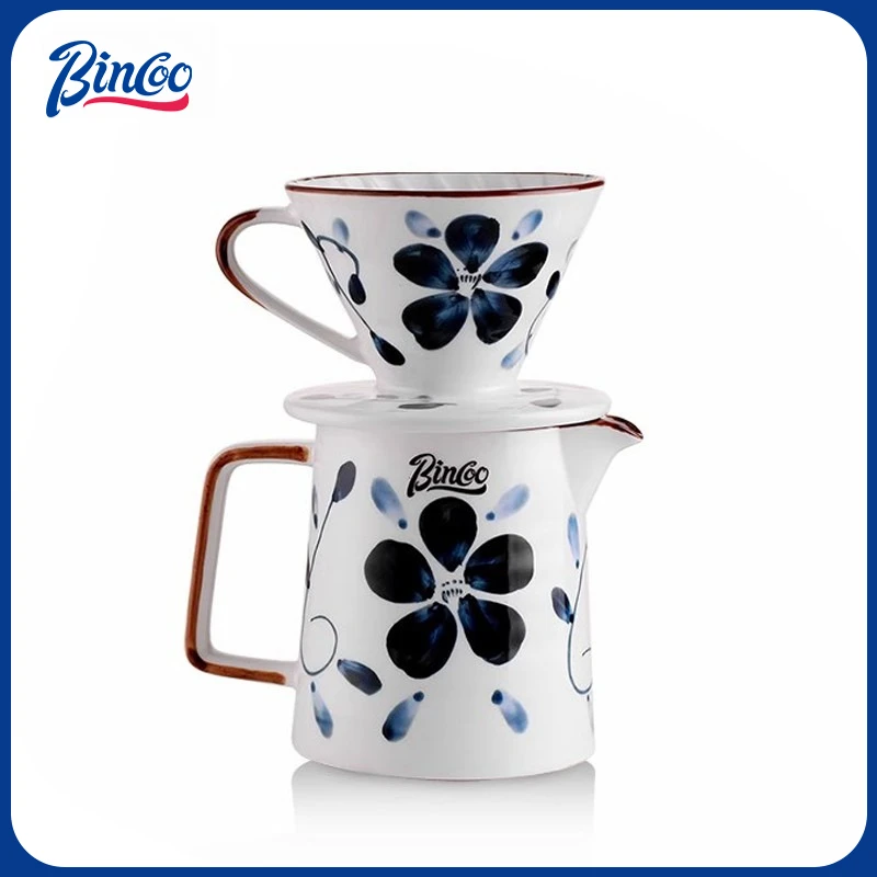 Bincoo Hand Brewing Coffee Pot Set Ceramic Cup Filter Sharing Pot Coffee Kettle Coffee Pots 400ml 600ml