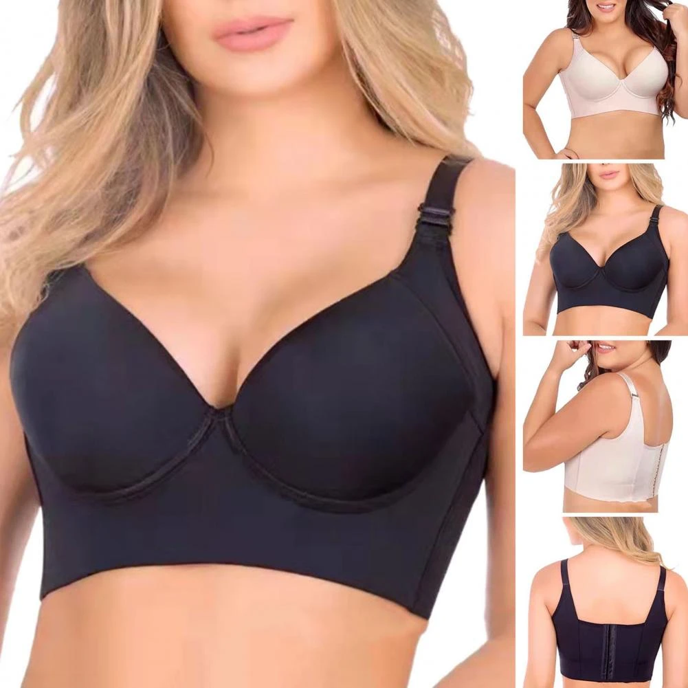Full Back Coverage Deep Cup Big Size Plus Push Up Fesses Big Cup Bra