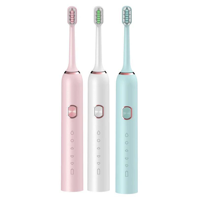 

Vibration Electric Toothbrush Waterproof USB Charging Smart Timer 5-Mode Vibration Brush Replacement Head