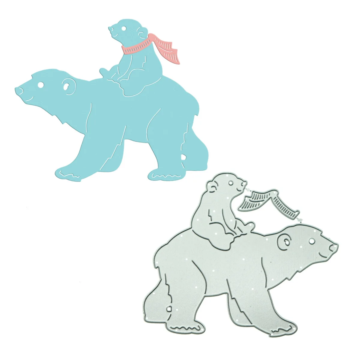 

Metal Die Cut Polar Bear Pattern Punch Stencil Fathers' Day Card Making Scrapbooking Clipart Papercraft Postcard Decorating