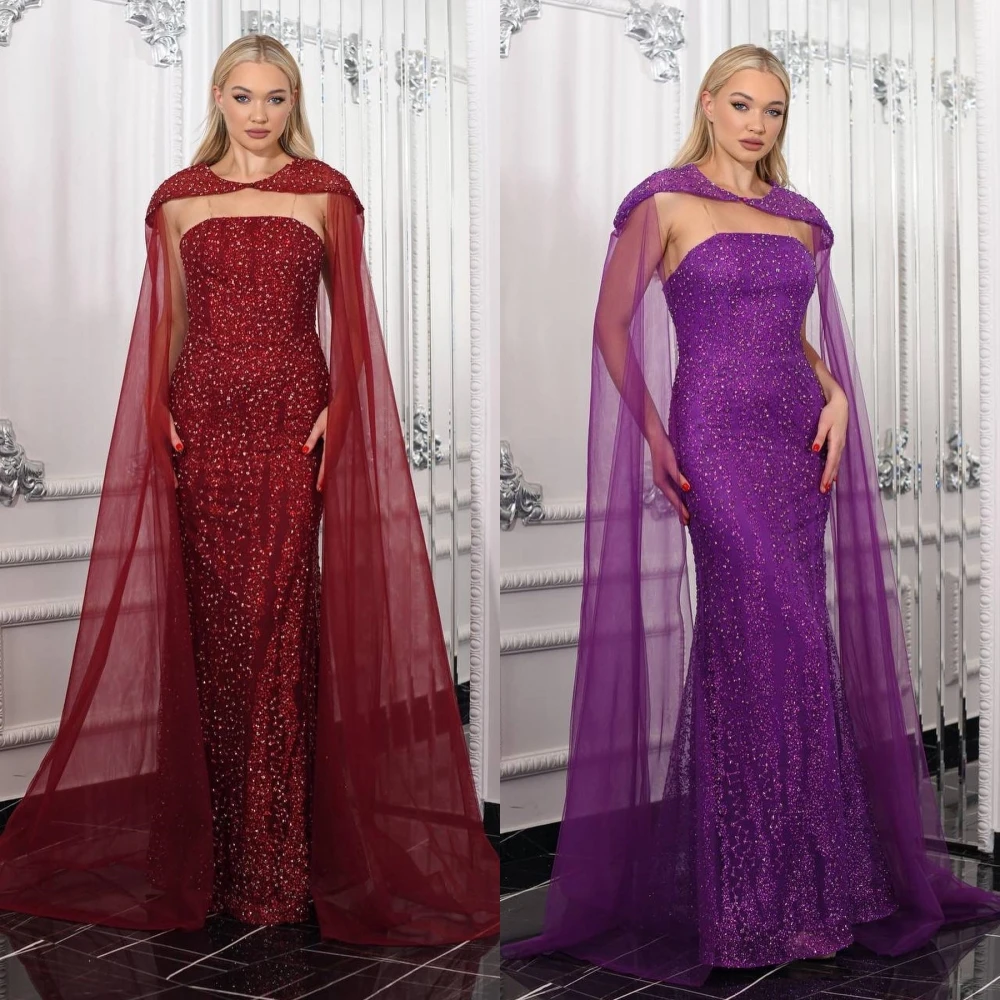 

Yipeisha Sparkle Intricate Strapless A-line Beading Paillette / Sequins Floor Length Charmeuse Evening Dresses