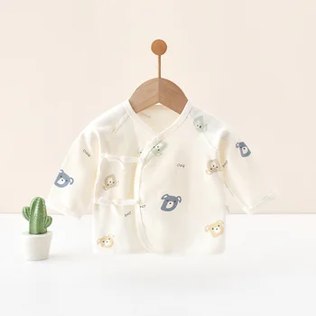 سترة AYNIGIELL لحديثي الولادة من عمر 0 إلى 3 أمتار لغرفة التسليم، سترة مناسبة للأطفال من القطن الخالص الناعم للأطفال الذكور والإناث 6