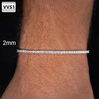Bracelet tennis Nuoya 2 mm en moissanite, laiton plaqué or 18 carats, diamant de laboratoire VVS avec certificat GRA, pour hommes et femmes, vente en gros 1