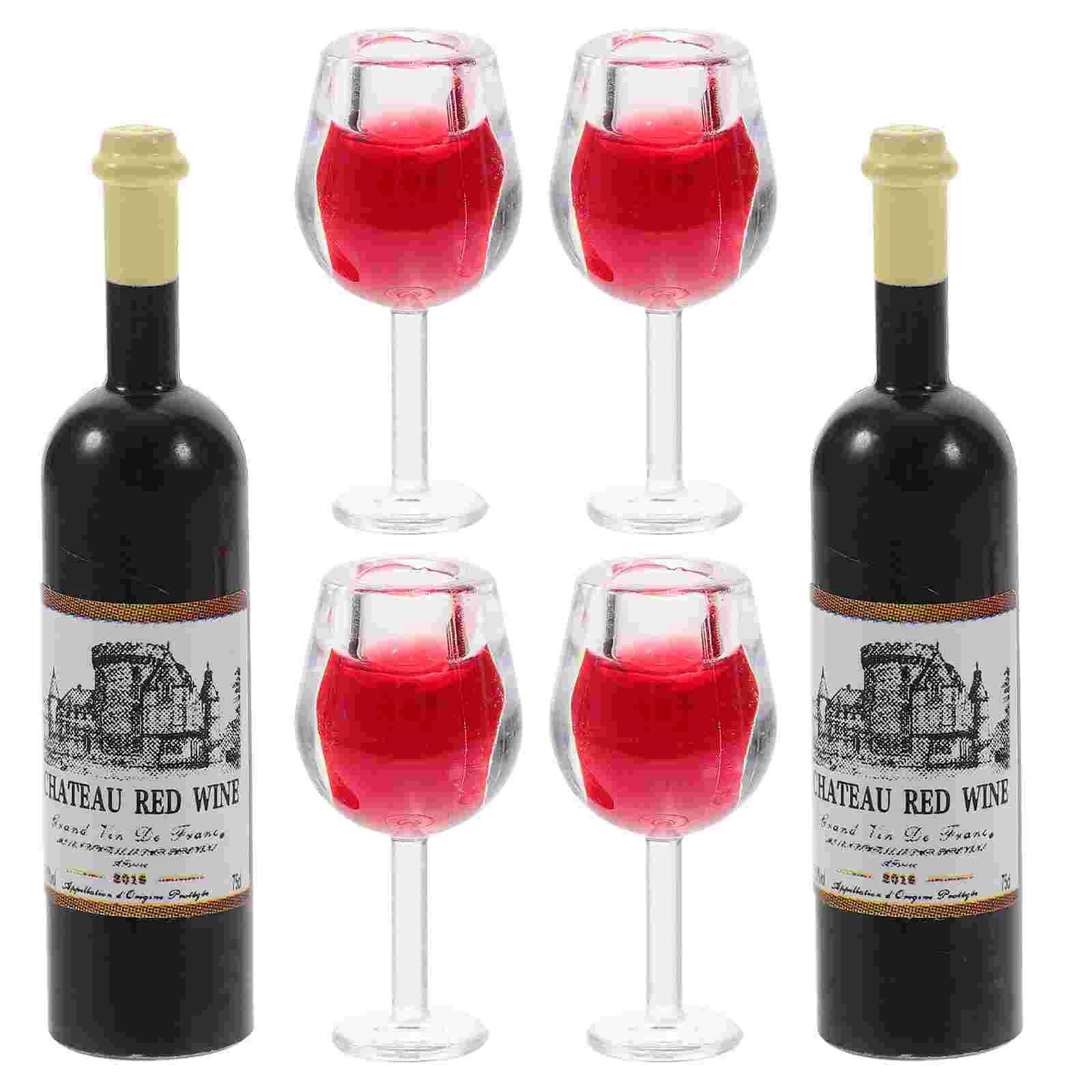 

2 Sets Glasses Mini House Accessories Miniature Cups Toys