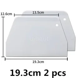 Versatile White Plastic Pastry Cutter & Dough Scraper for Baking and Sugarcraft (19.3cm 2 pcs)
