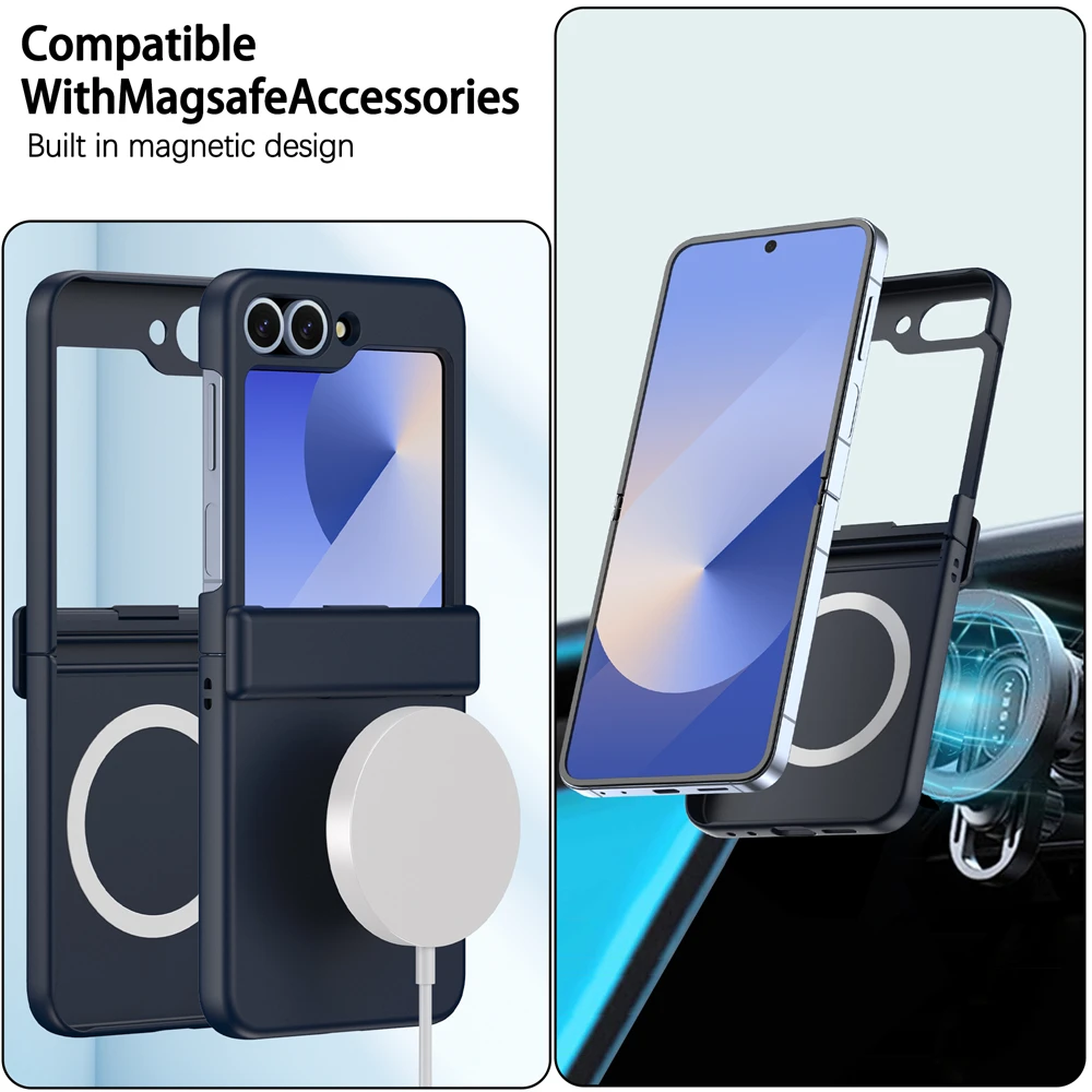 Luxury Magnetic Ring Shockproof Phone Case with Hinged Cover