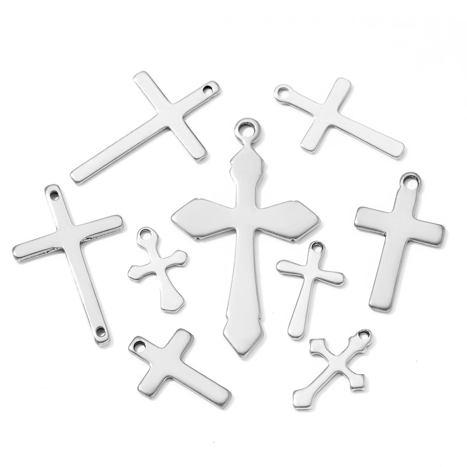 20 Stück Edelstahl Kreuz Religiöse Charms DIY Anhänger Halskette Armband Herstellung Ohrringe Erkenntnisse Handwerk Schmuckzubehör