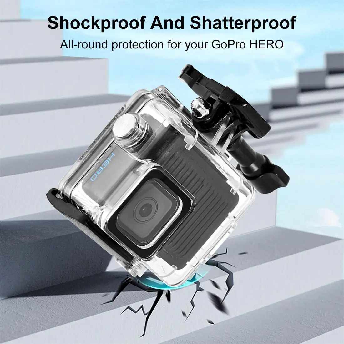 PULUZ for GoPro HERO 4K 2024 60m / 196ft Diving Case Waterproof Housing Protective Case with Buckle Basic Mount & Screw