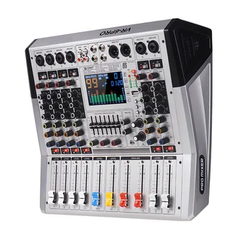 VR-6 PRO Amplifier Mixing Console with Bluetooth DJ Audio Mixer | 550W High Power Output, 99 DSP Effects, Large Screen Spectrum Display, Intelligent Noise Reduction for Bar Stage, Studio 1