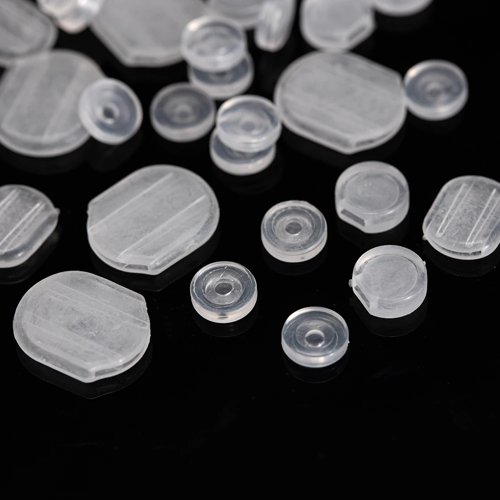 50 teile/los Anti-Schmerzen Ohrring Zurück Pads Klar Silikon Komfort Ohrring Kissen für Ohr Clips Schmuck Machen Liefert Zubehör – Detail 1