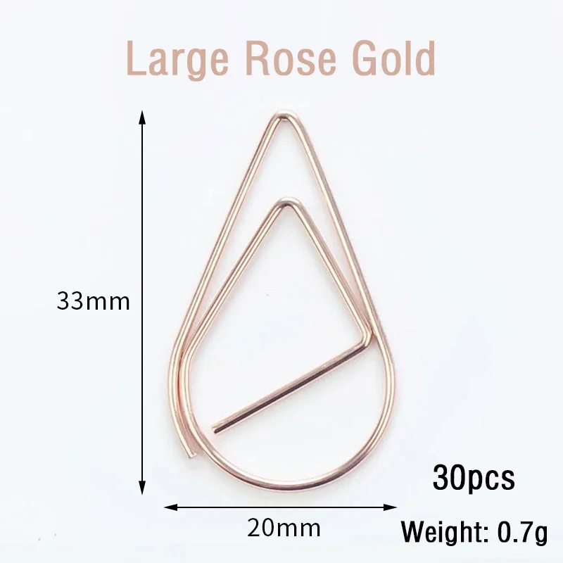 Mini Heart Paper Clips - Gold & Rose Gold Binder Accessories Set (30/50 pcs)